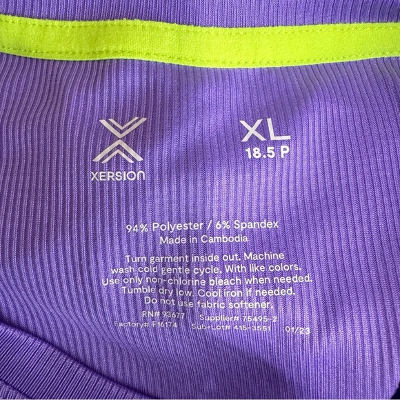 Xersion Girls Plus Lavender Ribbed Tank Top -18.5 - Picture 3 of 4